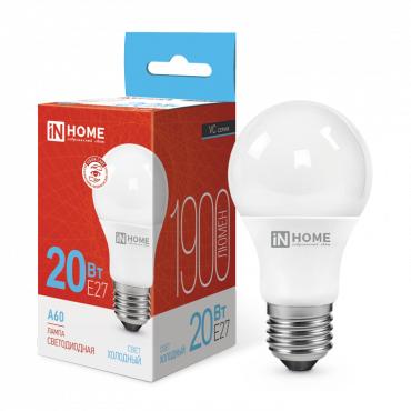 Лампа светодиодная LED-A65-VC 20Вт 230В E27 6500К 1800Лм IN HOME 4690612020310