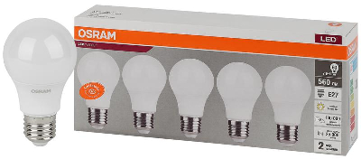 Лампа светодиодная LED Value LVCLA60 7SW/830 7Вт грушевидная матовая E27 230В 2х5 RU (уп.5шт) OSRAM 4058075577626