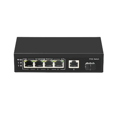 Коммутатор неуправляемый 4PoE 802.3af/at порта 1000Мбит/с 1 Uplink порт 1000Мбит/с 1 SFP порт 1000Мбит/с 65Вт GIGALINK GL-SW-G005-04P