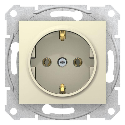 Розетка 1-м СП Sedna 16А IP20 с заземл. быстрозажим. контакты без защ. шторок механизм беж. SchE SDN3001847