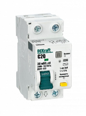 Выключатель автоматический дифференциального тока 2п C 20А 30мА тип AC 4.5кА ДИФ-103NEW Sche 16053DEK