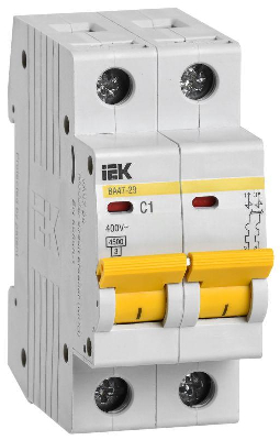 Выключатель автоматический модульный 2п C 1А 4.5кА ВА47-29 ИЭК MVA20-2-001-C