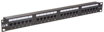 Патч-панель 1U кат.5е UTP 24 порта (IDC Dual) ITK PP24-1UC5EU-D05