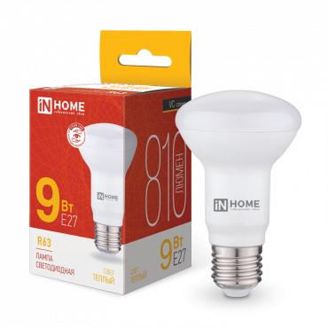 Лампа светодиодная LED-R63-VC 9Вт 230В E27 3000К 720лм IN HOME 4690612024301