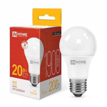 Лампа светодиодная LED-A65-VC 20Вт 230В E27 3000К 1800Лм IN HOME 4690612020297