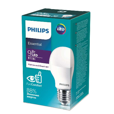 Лампа светодиодная ESS LEDBulb 9Вт E27 4000К 230В 1CT/12 RCA Philips 929001962887 / 871869961618200