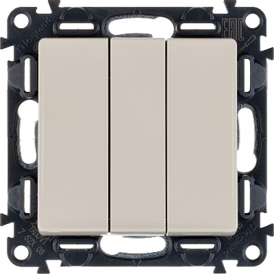 Выключатель 3-кл. СП Valena Life 10А IP20 250В 10AX с лиц. панелью винт. зажимы механизм сл. кость Leg 752503
