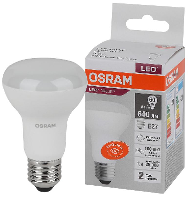 Лампа светодиодная LED Value LVR60 8SW/840 8Вт рефлектор матовая E27 230В 10х1 RU OSRAM 4058075581913