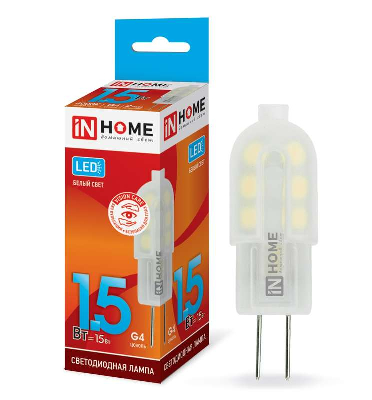 Лампа светодиодная LED-JC-VC 1.5Вт 12В G4 4000К 135Лм IN HOME 4690612019758