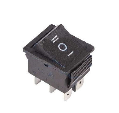Выключатель клавишный 250В 15А (6с) (ON)-OFF-(ON) с нейтралью (RWB-508 SC-767) черн. Rexant 36-2370